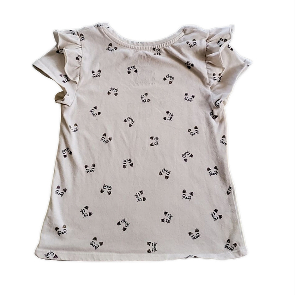 Garanimals Cat Print Flutter Sleeve T-Shirt - Picture 3 of 4